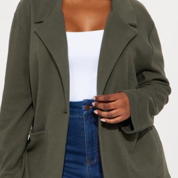Women's Olive Green Blazer 2X - Picture 1 of 10